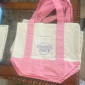 - Trader Joe’s spring Canvas Pink Tote Bag 2025
